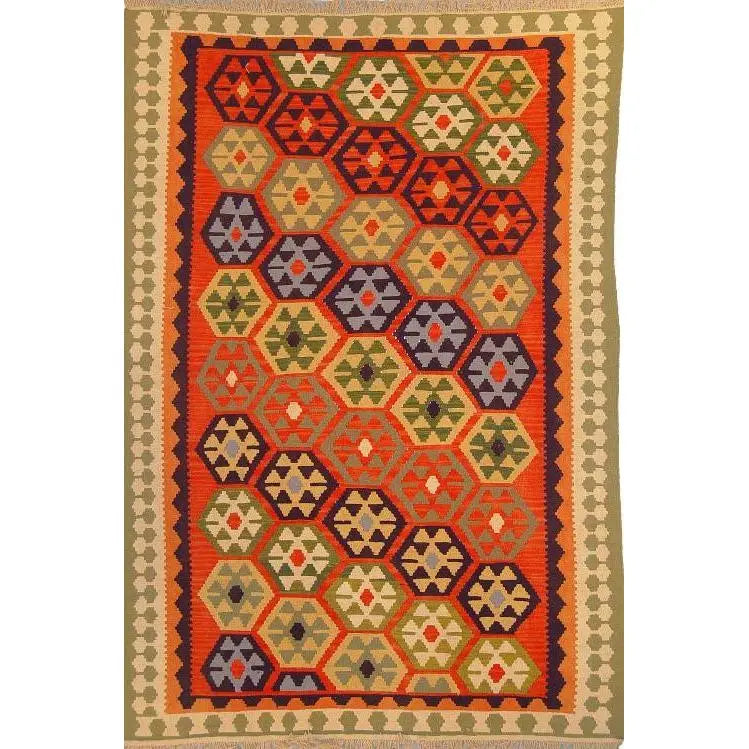 One Of The Kind Ardabil Persian Kilim 8'10" x 5'10"